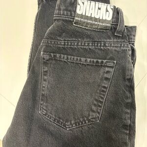 SNACKS by Mother Soft Black Wide Leg Denim Jeans